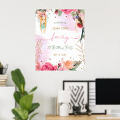 妖精の最初の誕生日パーティベビーガールウェルカムサイン ポスター (ホームオフィス)