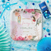 妖精の最初の誕生日パーティベビーガール ペーパープレート (パーティー)