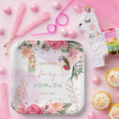 妖精の最初の誕生日パーティベビーガール ペーパープレート (パーティー)