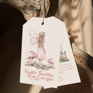 妖精の最初の誕生日パーティーパーソナライズされたありがとう ギフトタグ