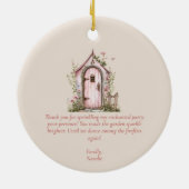 妖精の最初の誕生日パーティーパーソナライズされたありがとう セラミックオーナメント (裏面)