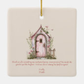 妖精の最初の誕生日パーティーパーソナライズされたありがとう セラミックオーナメント (裏面)