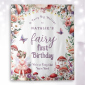 妖精の最初の誕生日パーティーフローラウェルカムバックドロップ タペストリー