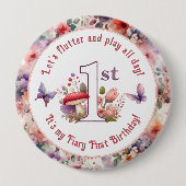 妖精の最初の誕生日フェアリーコアの誕生日ガール 缶バッジ (正面)