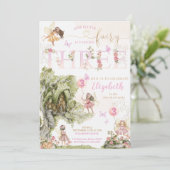 妖精の最初の誕生日フォレストの水の色 招待状 (スタンド正面)