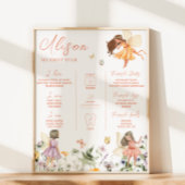 妖精の最初の誕生日マイルストーンのサイン ポスター