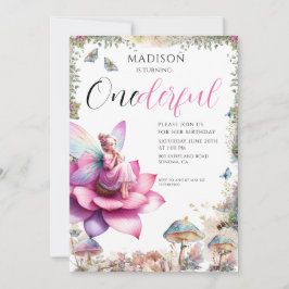 妖精の最初の誕生日ロータスフラワー魅惑の最高峰 招待状