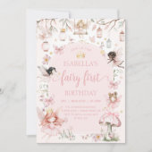 妖精の最初の誕生日妖精のガーデンバースデーパーティー 招待状 (正面)
