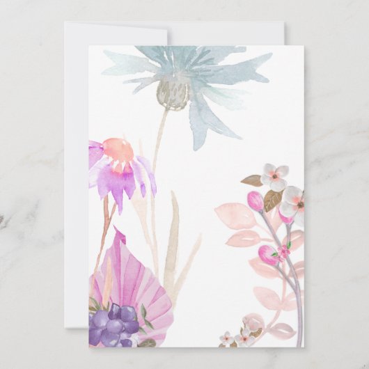 妖精の最初の誕生日日付を保存 招待状 (裏面)