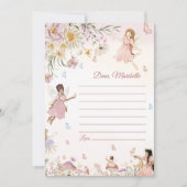 妖精の最初の誕生日時間カプセルノートカード 招待状 (正面)