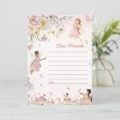 妖精の最初の誕生日時間カプセルノートカード 招待状 (スタンド正面)