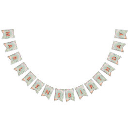 妖精の最初の誕生日森林水の色キノコ バンティングフラッグ