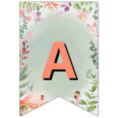 妖精の最初の誕生日森林水の色キノコ バンティングフラッグ (第2の旗)