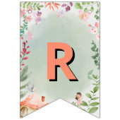 妖精の最初の誕生日森林水の色キノコ バンティングフラッグ (第3の旗)