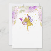 妖精の最初の誕生日花水色キノコ 招待状 (裏面)