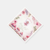 妖精の最初の誕生日魅惑の森のキノコ スタンダードカクテルナプキン (角)