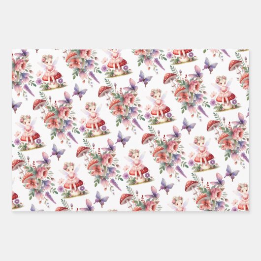 妖精の最初の誕生日魅惑の水の色の庭 ラッピングペーパーシート (正面3)