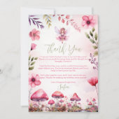 妖精の最初の誕生日魔法の森ありがとう 招待状 (正面)