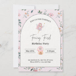 妖精の最初の誕生日1歳の誕生日招待状 シーズンカード