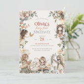 妖精の最初の誕生日 水彩の妖精たち 招待状 (スタンド正面)