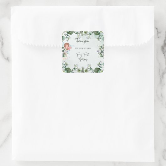 妖精の最初の魅惑されたウッドランド1stありがとう スクエアシール (バッグ)