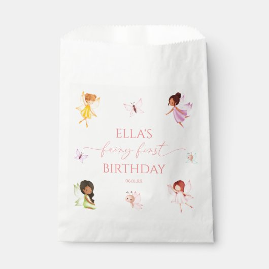 妖精の最初の魅惑された妖精の最初の誕生日パーティー フェイバーバッグ (正面)