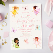 妖精の最初の魅惑された妖精の最初の誕生日パーティー 招待状