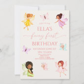 妖精の最初の魅惑された妖精の最初の誕生日パーティー 招待状 (正面)