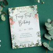 妖精の最初の魔法のウッドランド1歳の誕生日 招待状