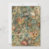 妖精の最初の1歳の誕生日に魅了された森 招待状 (裏面)