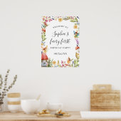 妖精の最初の1歳の誕生日のサインへようこそ ポスター (キッチン)