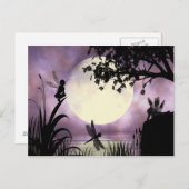 妖精の月に照らされた池はがき ポストカード (正面/裏面)