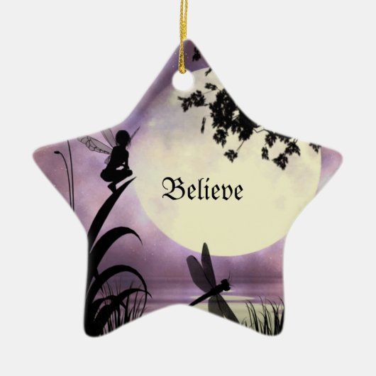 妖精の月明りの池のオーナメント セラミックオーナメント (正面)