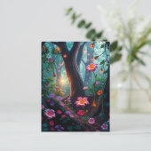 妖精の森お洒落の太陽の光 ポストカード (スタンド正面)