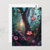 妖精の森お洒落の太陽の光 ポストカード (正面/裏面)