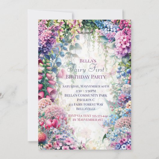 妖精の森のコテージコアパーティー招待状 招待状 (裏面)