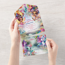 妖精の森のパーティー招待状 オールインワン招待状