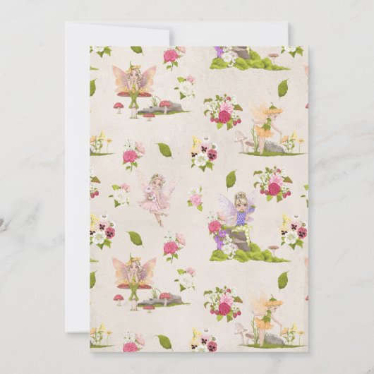 妖精の森のベビージェンダーがシャワーを明かす 招待状 (裏面)