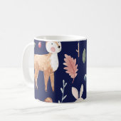 妖精の森の動物の子供の水色 コーヒーマグカップ (正面左)
