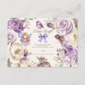 妖精の森の女の子の赤ちゃんシャワーおむつラッフル エンクロージャーカード (正面)