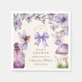 妖精の森の女の子の赤ちゃんシャワー スタンダードカクテルナプキン (正面)