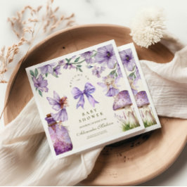 妖精の森の女の子の赤ちゃんシャワー スタンダードカクテルナプキン