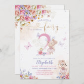 妖精の森の少女の誕生日魔法 招待状 (正面/裏面)