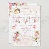 妖精の森の少女の誕生日魔法 招待状 (正面/裏面)