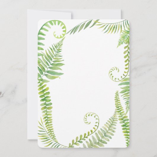 妖精の森の庭男女兼用1歳の誕生日 招待状 (裏面)