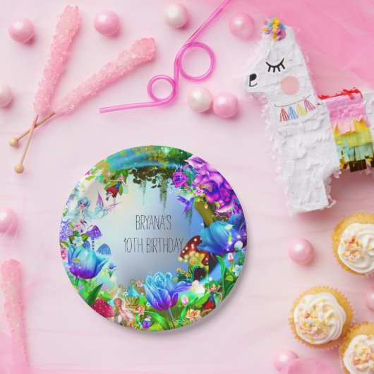 妖精の森の魔法の誕生日パーティー ペーパープレート (パーティー)