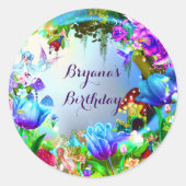 妖精の森の魔法の誕生日パーティー ラウンドシール (正面)