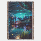 妖精の森魔法フローラお洒落ー スローブランケット (正面縦)