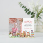 妖精の森 1歳の誕生日写真ありがとう ポストカード (スタンド正面)