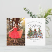 妖精の楽しいクリスマス　森の木の根の家 シーズンカード (スタンド正面)